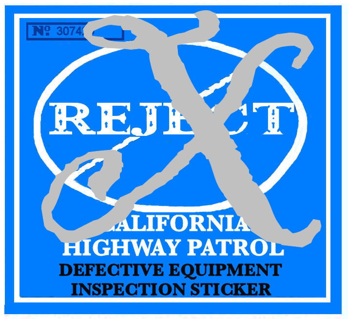 (image for) 1960s California REJECTION Sticker BLUE